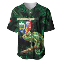 Reunion Island Baseball Jersey Furcifer Pardalis With Coat Of Arms