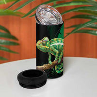 Reunion Island 4 in 1 Can Cooler Tumbler Furcifer Pardalis With Coat Of Arms