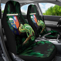 Reunion Island Car Seat Cover Furcifer Pardalis With Coat Of Arms