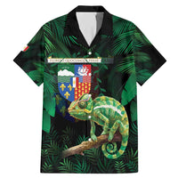 Reunion Island Family Matching Mermaid Dress and Hawaiian Shirt Furcifer Pardalis With Coat Of Arms
