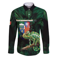 Reunion Island Family Matching Short Sleeve Bodycon Dress and Hawaiian Shirt Furcifer Pardalis With Coat Of Arms