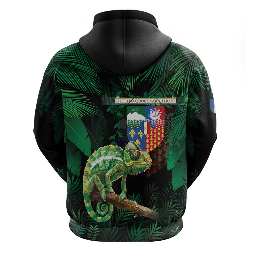 Reunion Island Hoodie Furcifer Pardalis With Coat Of Arms