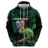 Reunion Island Hoodie Furcifer Pardalis With Coat Of Arms