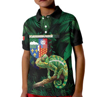 Reunion Island Kid Polo Shirt Furcifer Pardalis With Coat Of Arms