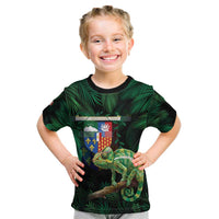 Reunion Island Kid T Shirt Furcifer Pardalis With Coat Of Arms