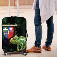 Reunion Island Luggage Cover Furcifer Pardalis With Coat Of Arms