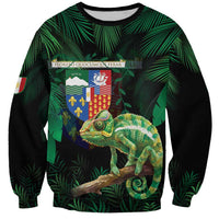 Reunion Island Sweatshirt Furcifer Pardalis With Coat Of Arms - Wonder Print Shop