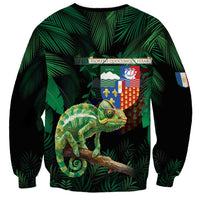 Reunion Island Sweatshirt Furcifer Pardalis With Coat Of Arms - Wonder Print Shop