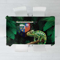 Reunion Island Tablecloth Furcifer Pardalis With Coat Of Arms - Wonder Print Shop