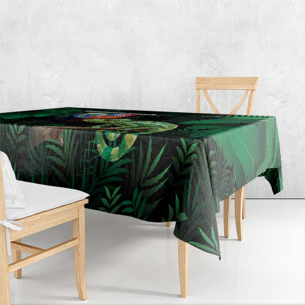 Reunion Island Tablecloth Furcifer Pardalis With Coat Of Arms - Wonder Print Shop