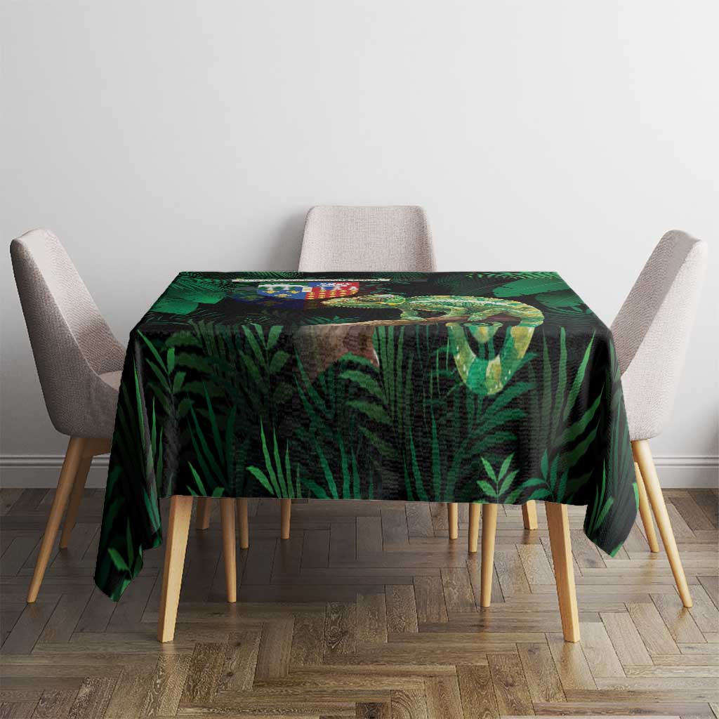 Reunion Island Tablecloth Furcifer Pardalis With Coat Of Arms - Wonder Print Shop