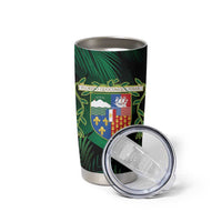 Reunion Island Tumbler Cup Furcifer Pardalis With Coat Of Arms - Wonder Print Shop