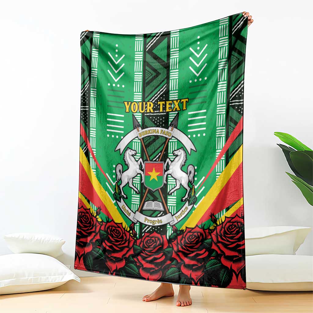 Personalised Burkina Faso Blanket Coat Of Arms Bogolan Pattern