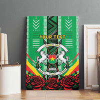 Personalised Burkina Faso Canvas Wall Art Coat Of Arms Bogolan Pattern