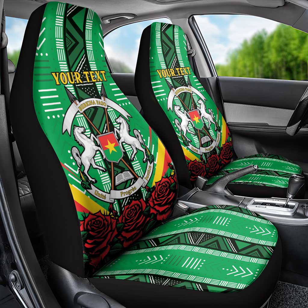 Personalised Burkina Faso Car Seat Cover Coat Of Arms Bogolan Pattern