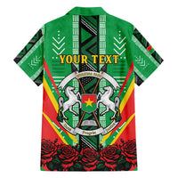 Personalised Burkina Faso Family Matching Off The Shoulder Long Sleeve Dress and Hawaiian Shirt Coat Of Arms Bogolan Pattern