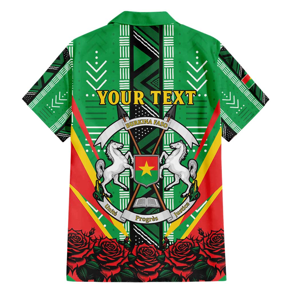 Personalised Burkina Faso Family Matching Short Sleeve Bodycon Dress and Hawaiian Shirt Coat Of Arms Bogolan Pattern
