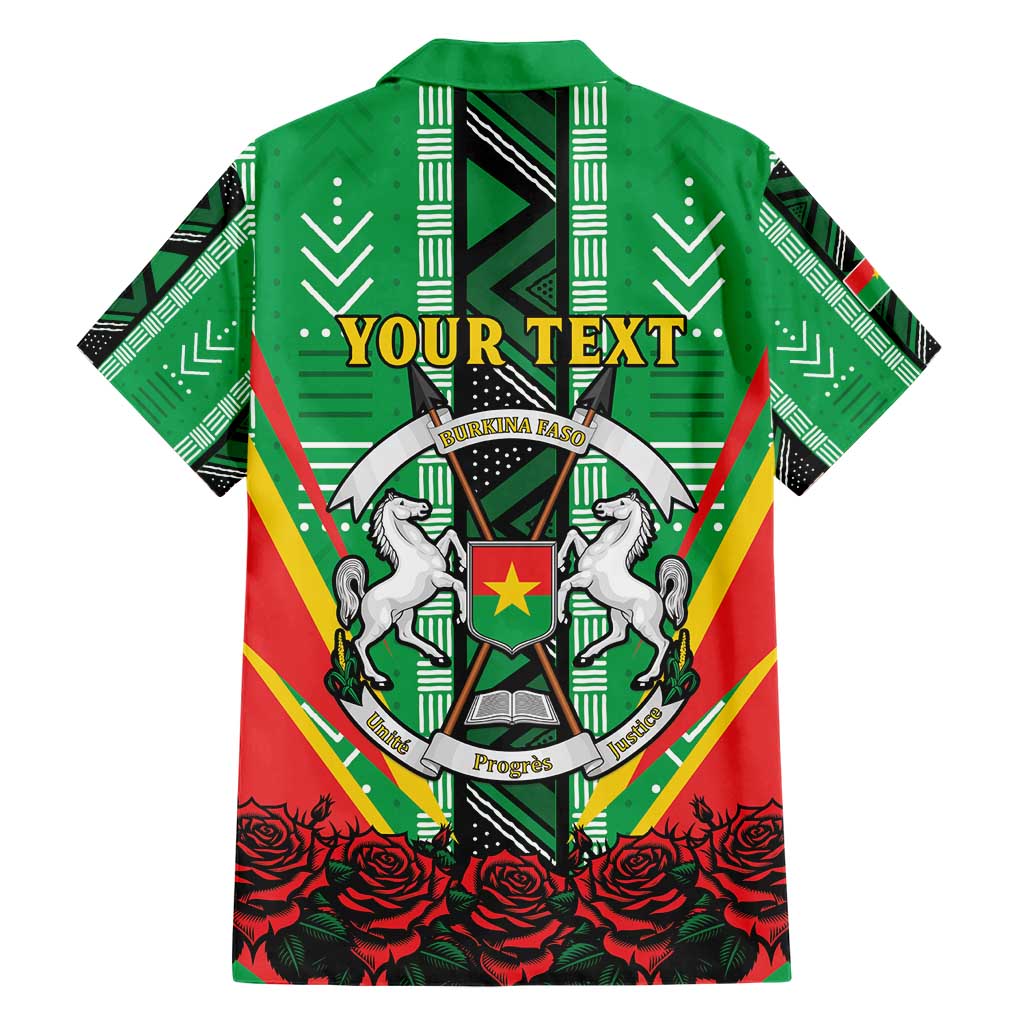 Personalised Burkina Faso Hawaiian Shirt Coat Of Arms Bogolan Pattern