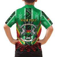 Personalised Burkina Faso Kid Hawaiian Shirt Coat Of Arms Bogolan Pattern
