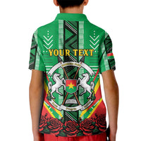 Personalised Burkina Faso Kid Polo Shirt Coat Of Arms Bogolan Pattern