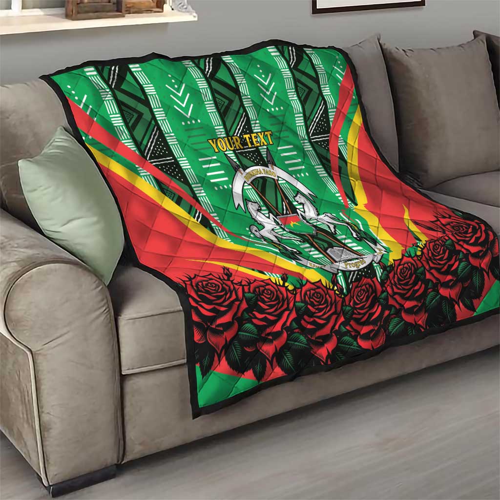 Personalised Burkina Faso Quilt Coat Of Arms Bogolan Pattern