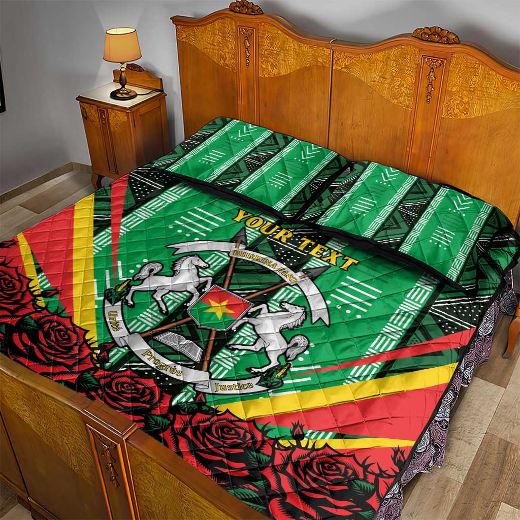 Personalised Burkina Faso Quilt Bed Set Coat Of Arms Bogolan Pattern