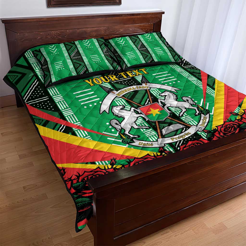 Personalised Burkina Faso Quilt Bed Set Coat Of Arms Bogolan Pattern