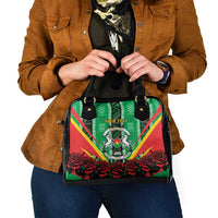 Personalised Burkina Faso Shoulder Handbag Coat Of Arms Bogolan Pattern