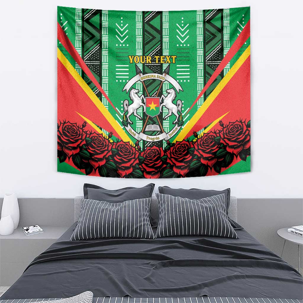 Personalised Burkina Faso Tapestry Coat Of Arms Bogolan Pattern