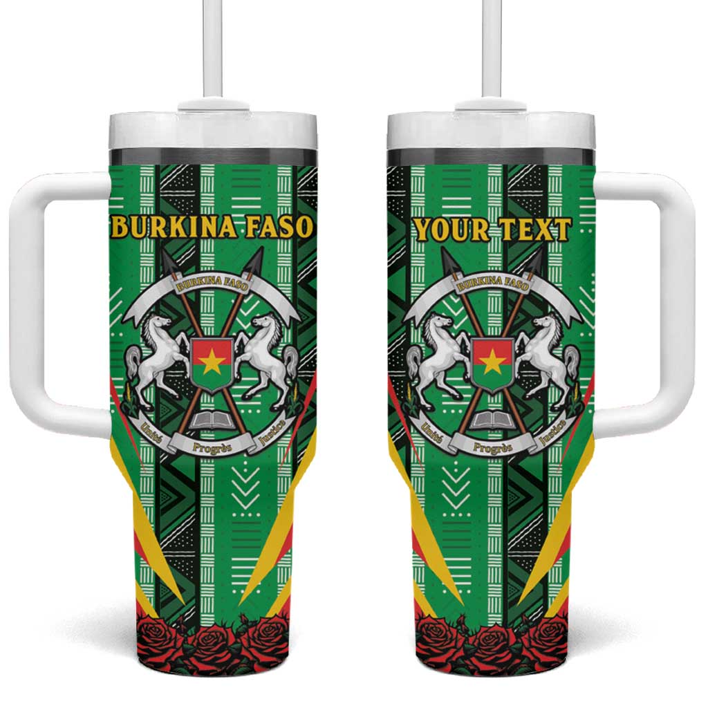 Personalised Burkina Faso Tumbler With Handle Coat Of Arms Bogolan Pattern