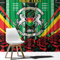 Personalised Burkina Faso Window Curtain Coat Of Arms Bogolan Pattern