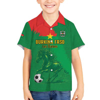Custom Burkina Faso Football Family Matching Off The Shoulder Long Sleeve Dress and Hawaiian Shirt Go Les Etalons