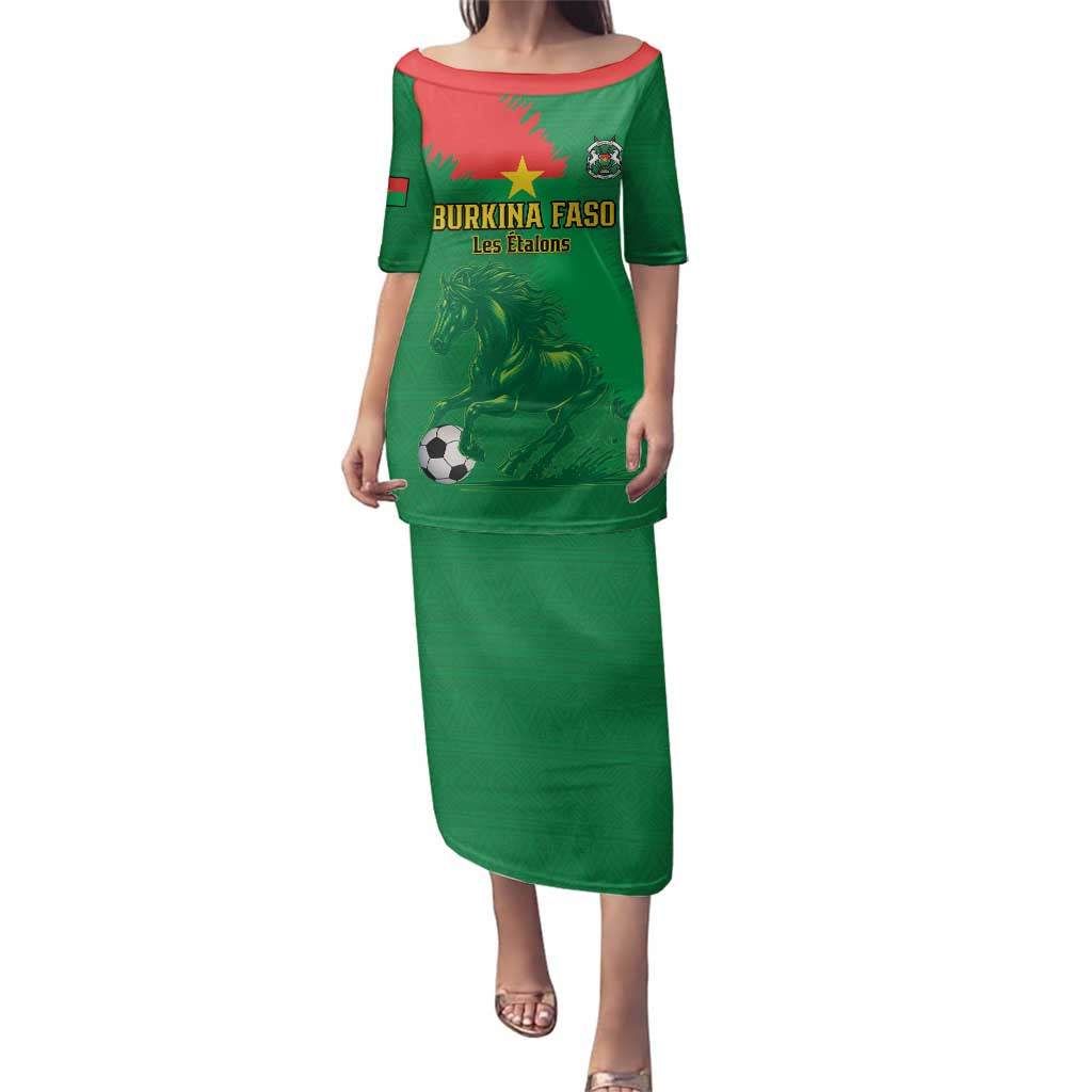 Custom Burkina Faso Football Family Matching Puletasi and Hawaiian Shirt Go Les Etalons