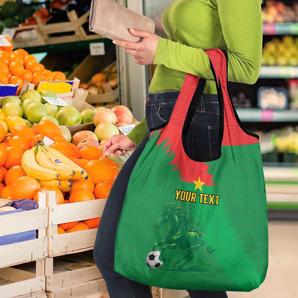 Custom Burkina Faso Football Grocery Bag Go Les Etalons