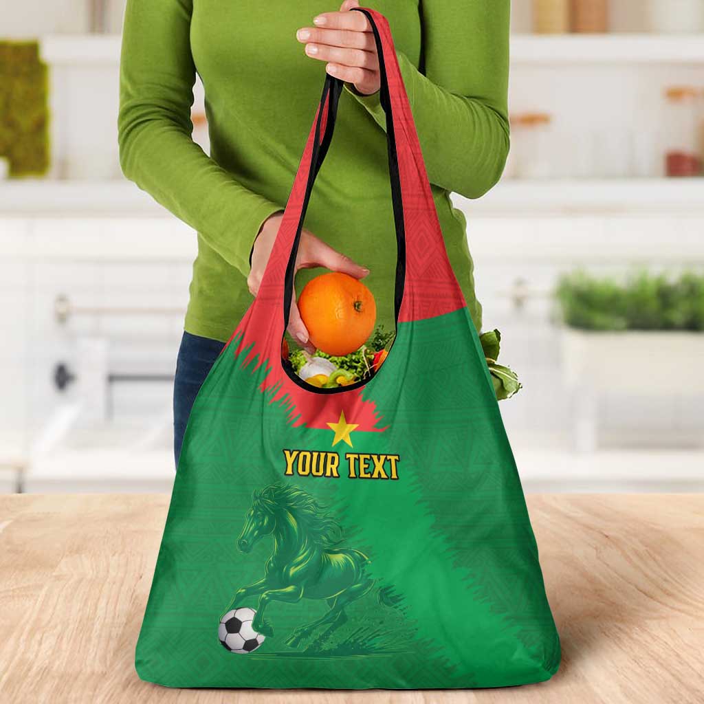 Custom Burkina Faso Football Grocery Bag Go Les Etalons