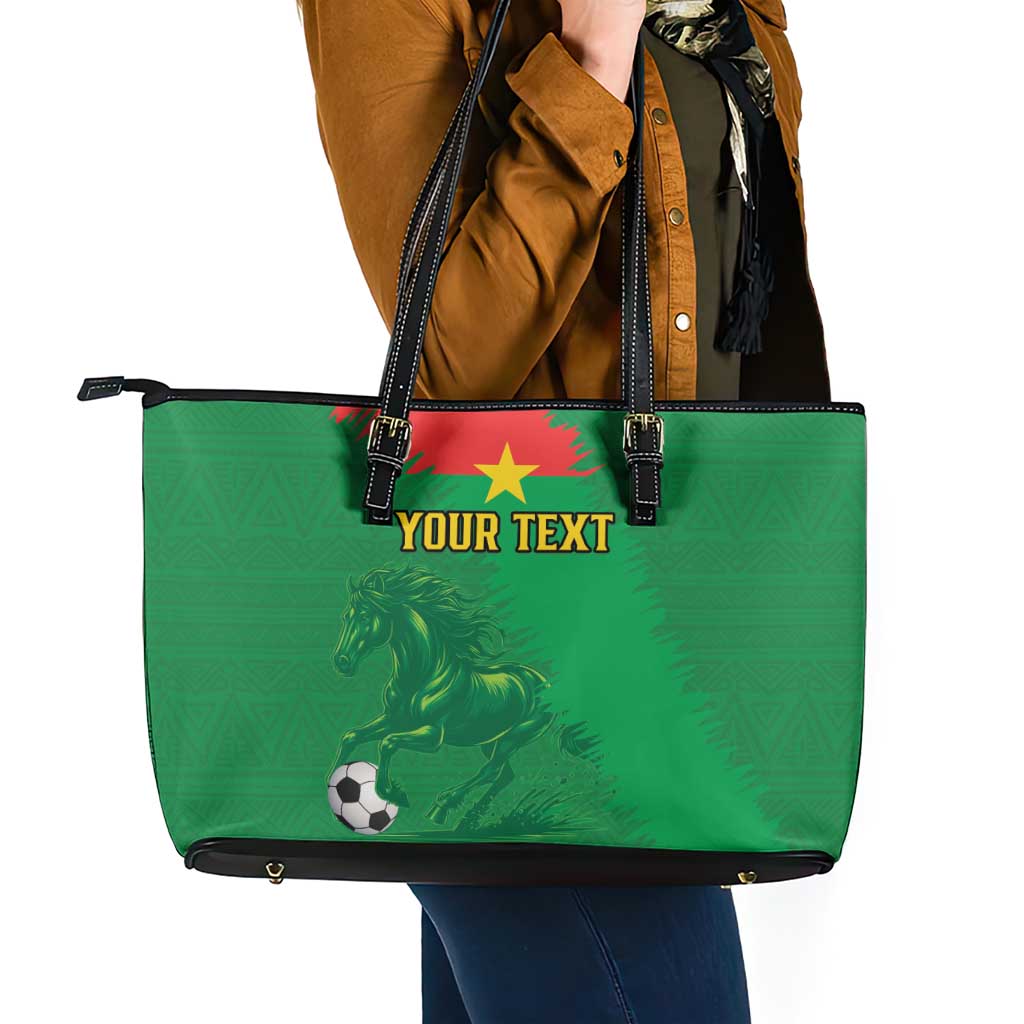 Custom Burkina Faso Football Leather Tote Bag Go Les Etalons