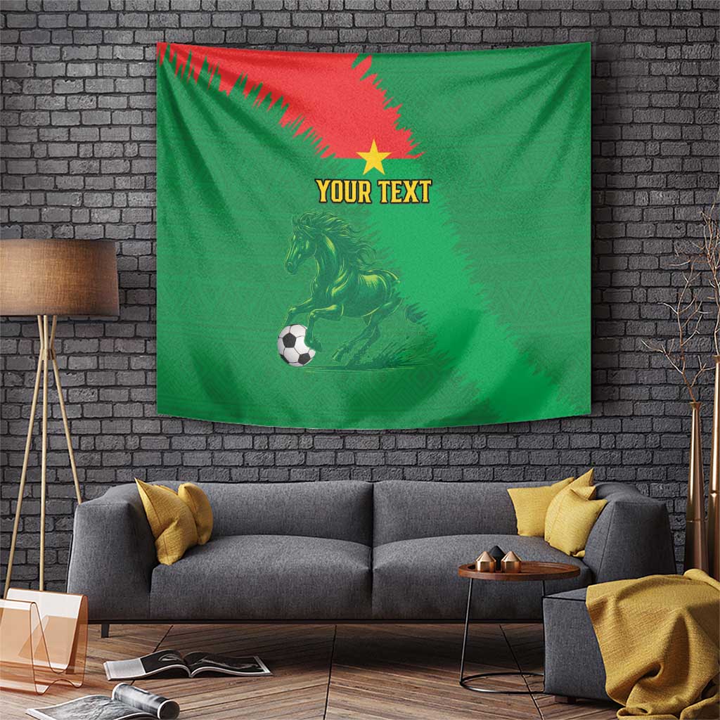 Custom Burkina Faso Football Tapestry Go Les Etalons