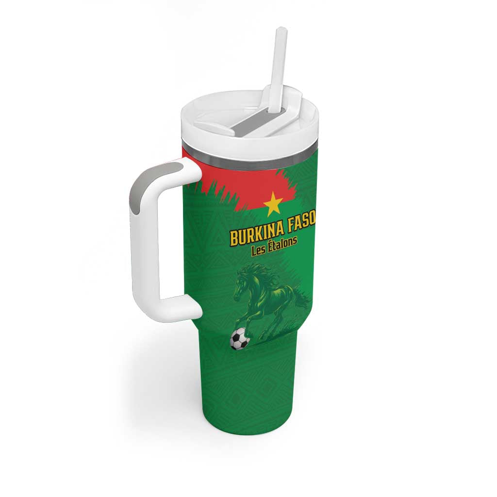 Custom Burkina Faso Football Tumbler With Handle Go Les Etalons