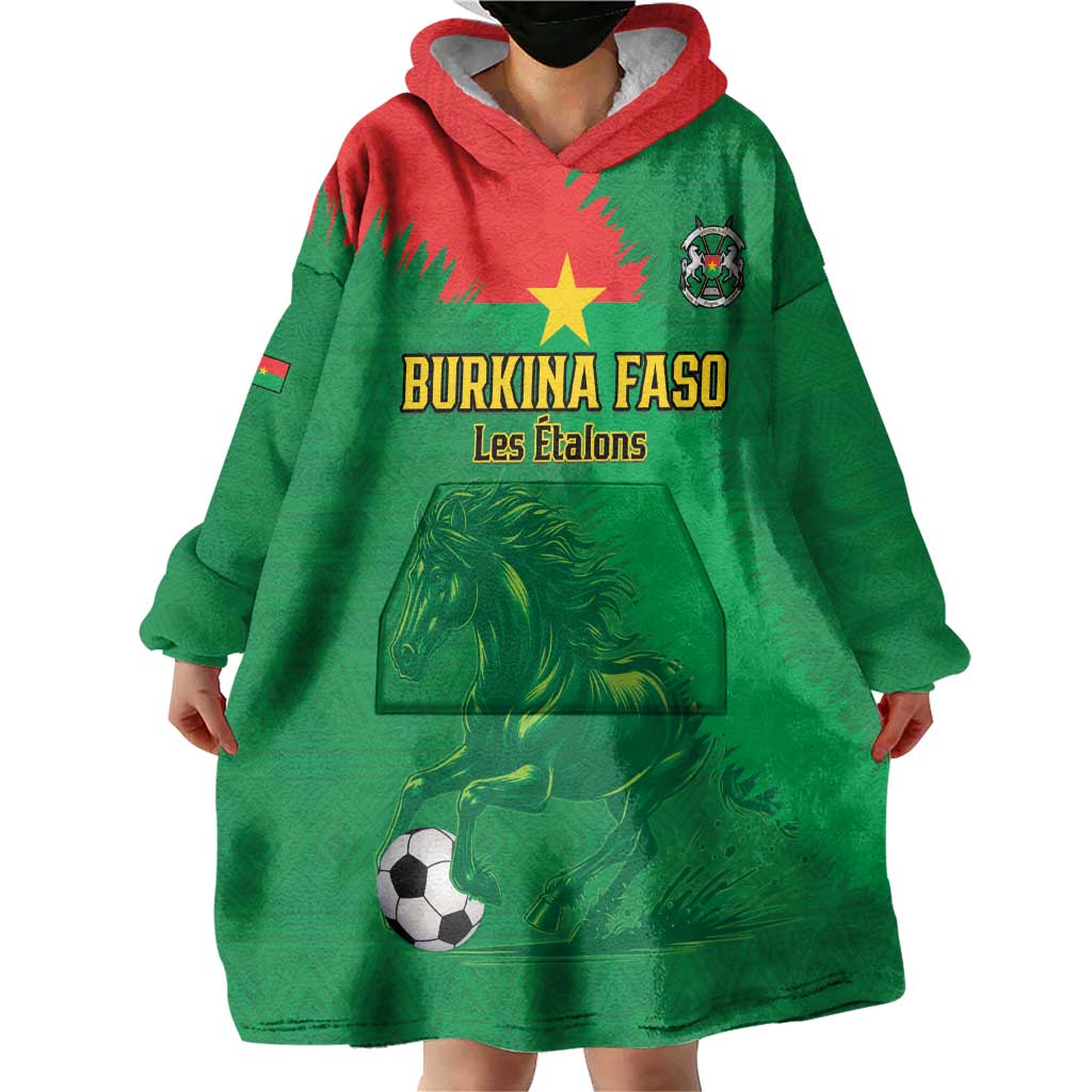 Custom Burkina Faso Football Wearable Blanket Hoodie Go Les Etalons