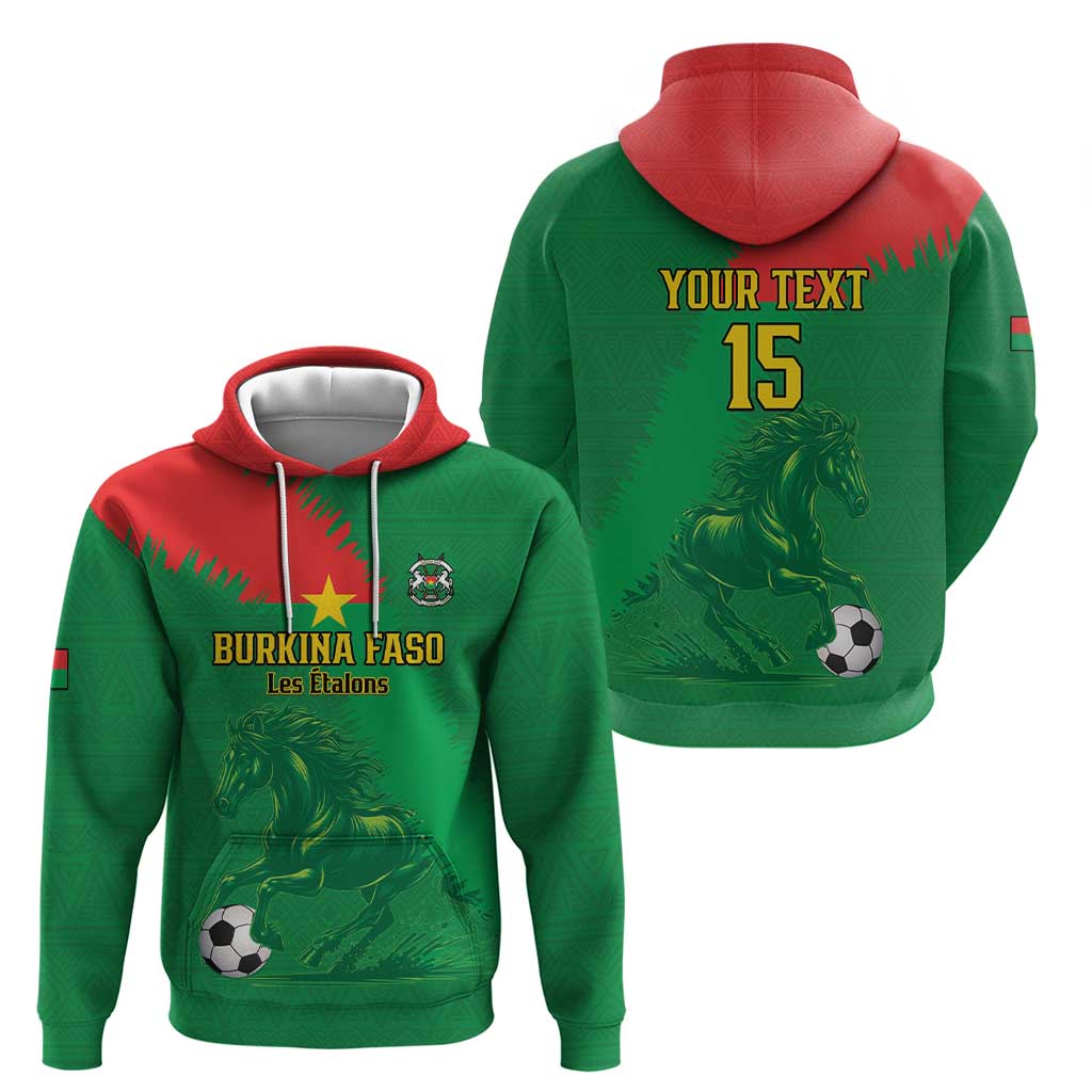 Custom Burkina Faso Football Zip Hoodie Go Les Etalons