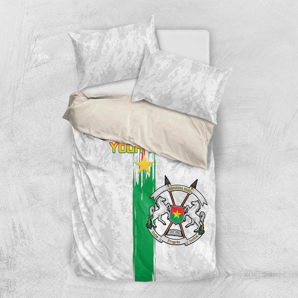 Custom Burkina Faso Football Bedding Set Grunge Style
