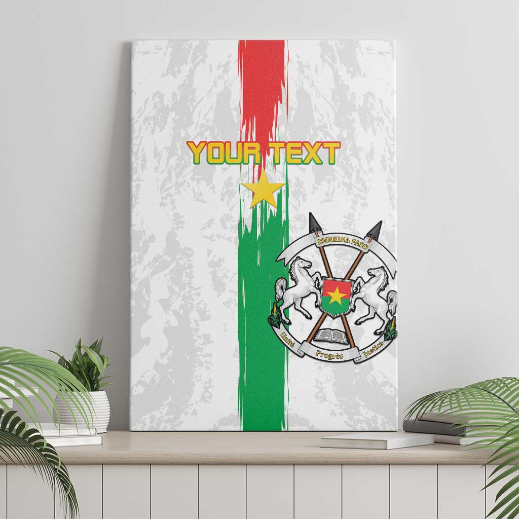 Custom Burkina Faso Football Canvas Wall Art Grunge Style