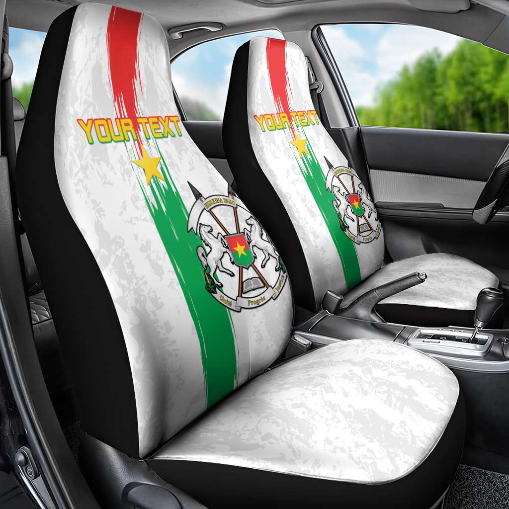 Custom Burkina Faso Football Car Seat Cover Grunge Style