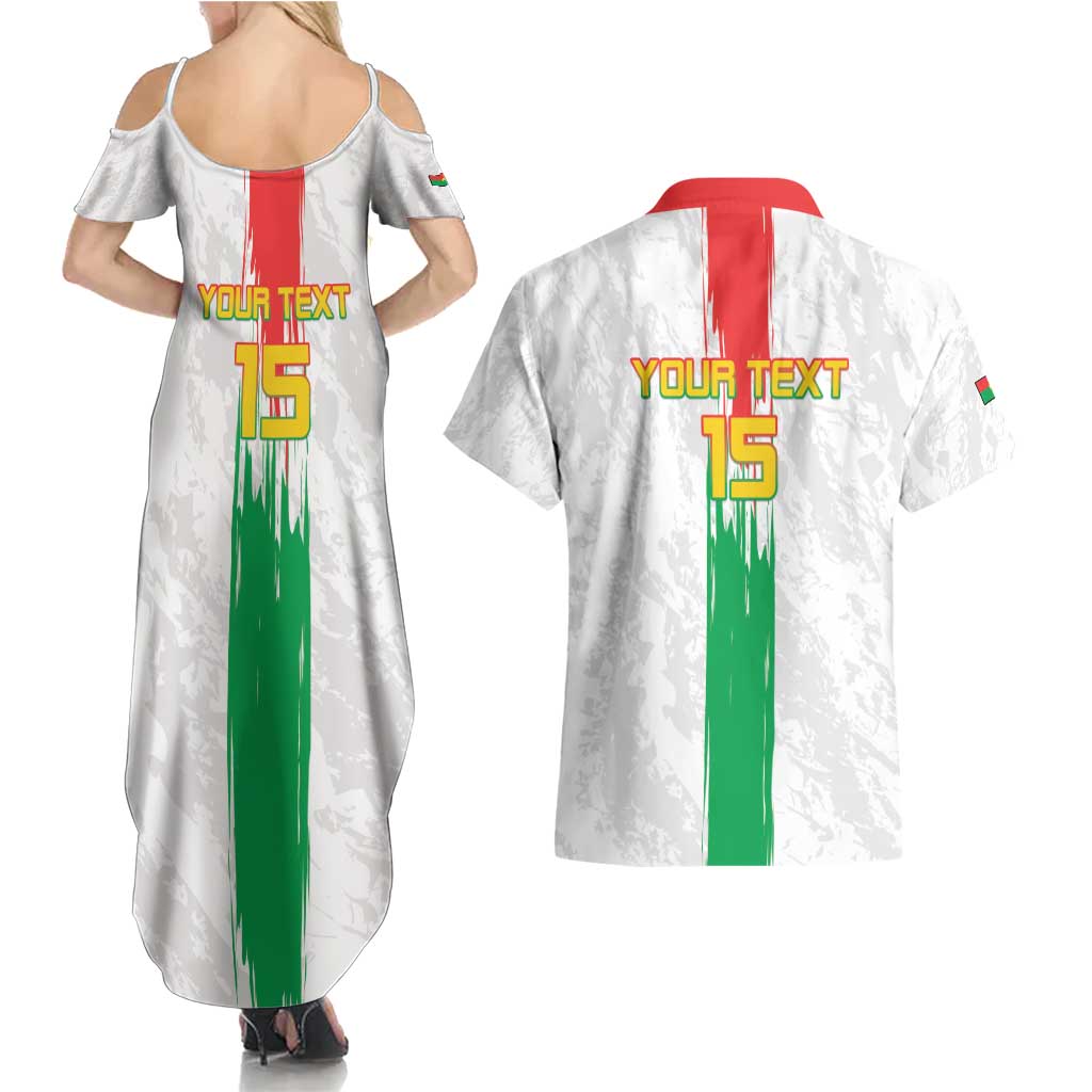 Custom Burkina Faso Football Couples Matching Summer Maxi Dress and Hawaiian Shirt Grunge Style