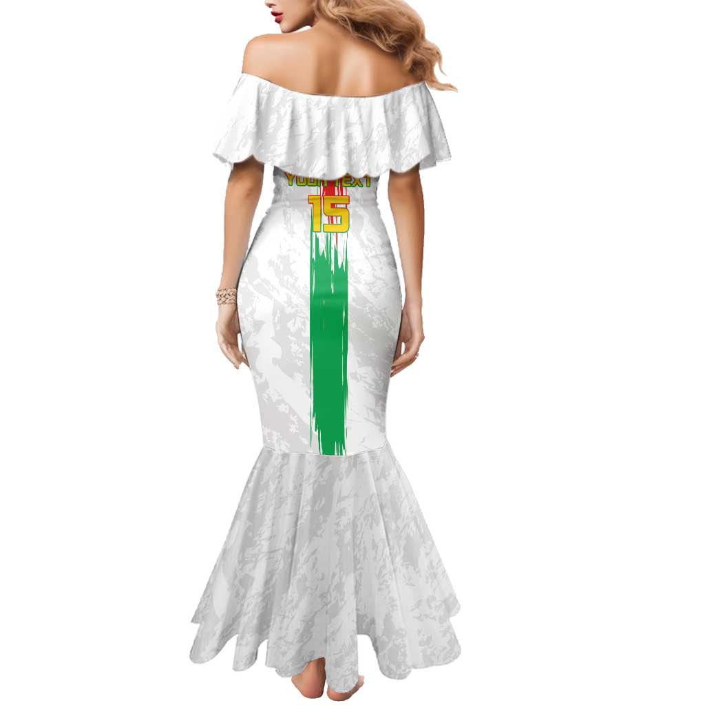 Custom Burkina Faso Football Family Matching Mermaid Dress and Hawaiian Shirt Grunge Style