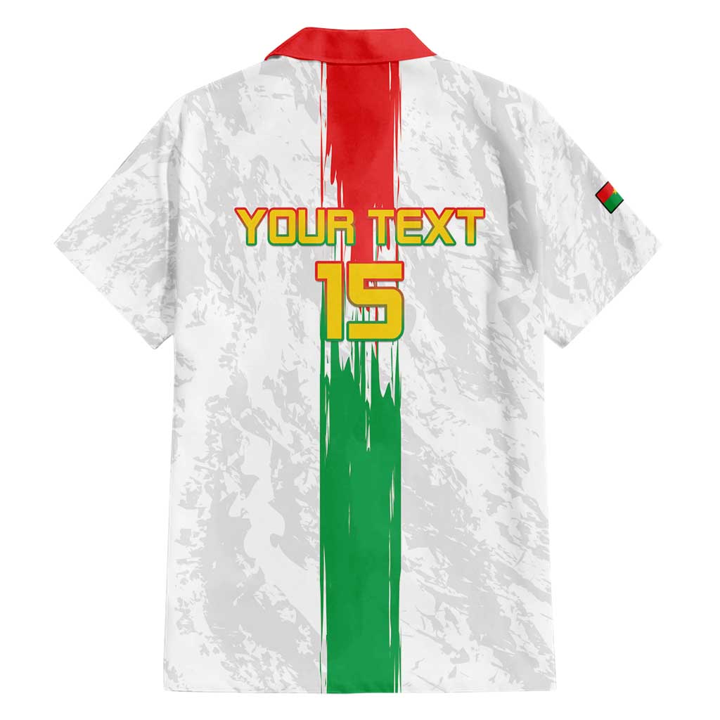 Custom Burkina Faso Football Family Matching Puletasi and Hawaiian Shirt Grunge Style