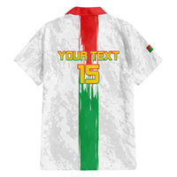 Custom Burkina Faso Football Family Matching Puletasi and Hawaiian Shirt Grunge Style