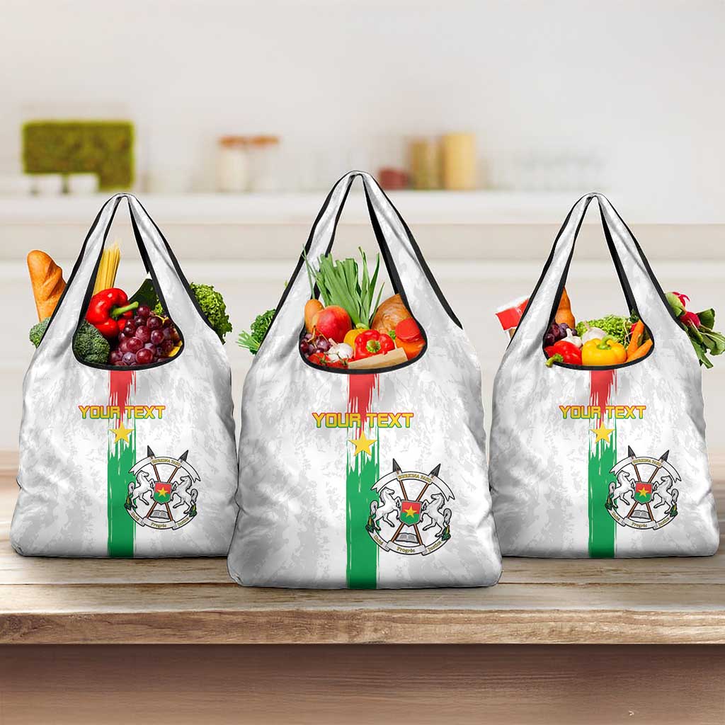 Custom Burkina Faso Football Grocery Bag Grunge Style