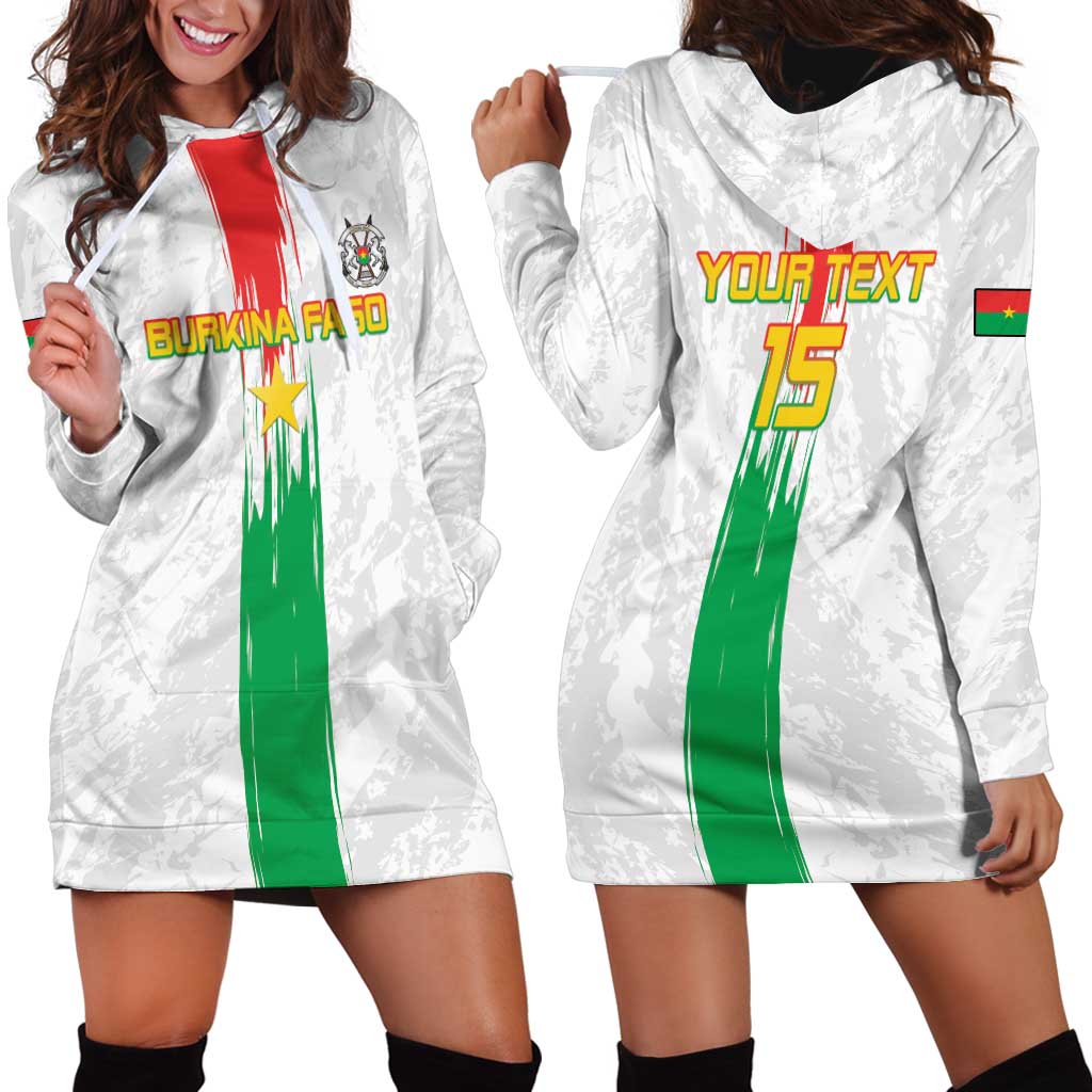 Custom Burkina Faso Football Hoodie Dress Grunge Style