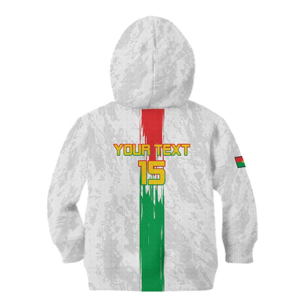 Custom Burkina Faso Football Kid Hoodie Grunge Style